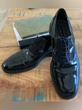 Mezlan Vero Cuoio Lace Up Dress Shoes Black Made In Spain Size 10